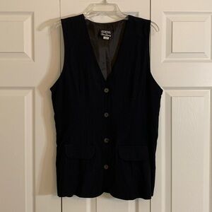 Vintage 80s 90s Erena By Irene Koenig Long Vest Buttons Faux Pockets.   K1
